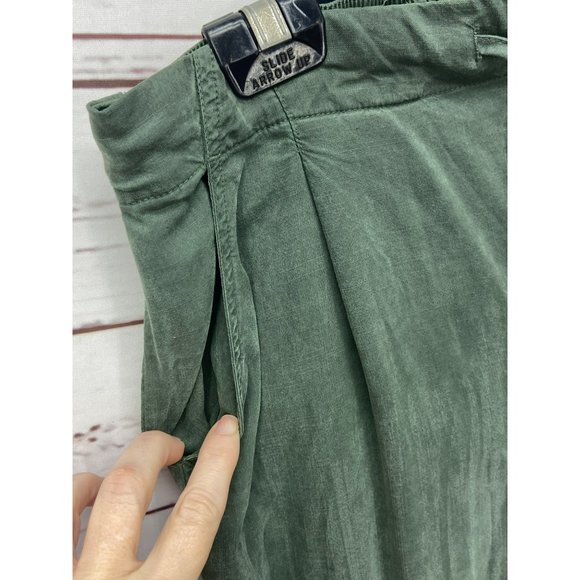 Side stitch Women's Army Green Drawstring Waist Size Small Pull On Pants - Picture 5 of 8